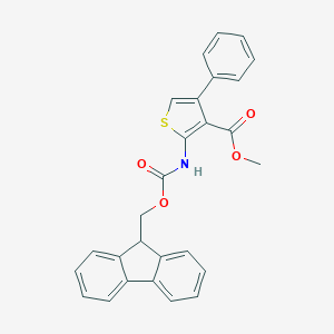 molecular formula C27H21NO4S B494016 methyl 2-{[(9H-fluoren-9-ylmethoxy)carbonyl]amino}-4-phenyl-3-thiophenecarboxylate 