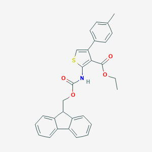 molecular formula C29H25NO4S B494017 ethyl 2-{[(9H-fluoren-9-ylmethoxy)carbonyl]amino}-4-(4-methylphenyl)-3-thiophenecarboxylate 