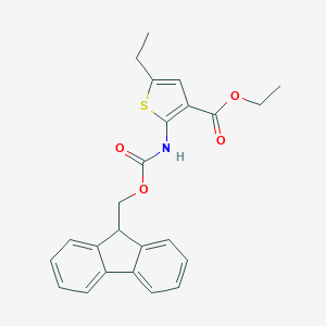 molecular formula C24H23NO4S B494019 ethyl 5-ethyl-2-{[(9H-fluoren-9-ylmethoxy)carbonyl]amino}-3-thiophenecarboxylate 