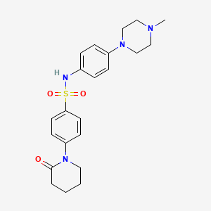 molecular formula C22H28N4O3S B4940216 N-[4-(4-methyl-1-piperazinyl)phenyl]-4-(2-oxo-1-piperidinyl)benzenesulfonamide 
