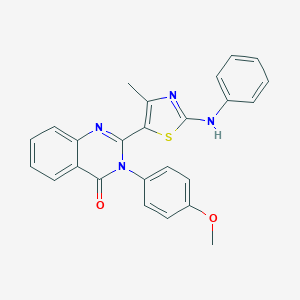 molecular formula C25H20N4O2S B494022 2-(2-anilino-4-methyl-1,3-thiazol-5-yl)-3-(4-methoxyphenyl)-4(3H)-quinazolinone 