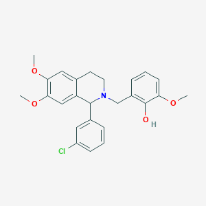 2-{[1-(3-chlorophenyl)-6,7-dimethoxy-3,4-dihydro-2(1H)-isoquinolinyl]methyl}-6-methoxyphenol