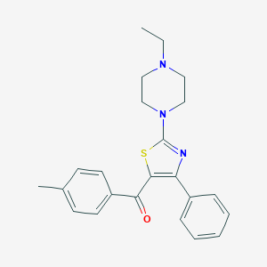 molecular formula C23H25N3OS B494023 [2-(4-Ethyl-1-piperazinyl)-4-phenyl-1,3-thiazol-5-yl](4-methylphenyl)methanone 