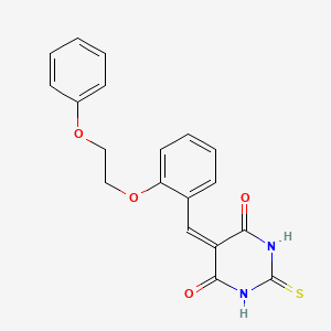 molecular formula C19H16N2O4S B4940236 5-[2-(2-phenoxyethoxy)benzylidene]-2-thioxodihydro-4,6(1H,5H)-pyrimidinedione 