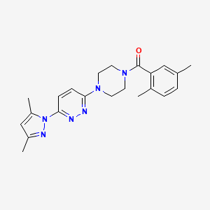 molecular formula C22H26N6O B4940239 3-[4-(2,5-dimethylbenzoyl)-1-piperazinyl]-6-(3,5-dimethyl-1H-pyrazol-1-yl)pyridazine 