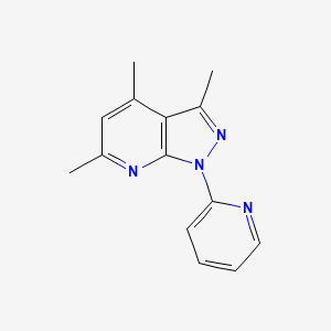 molecular formula C14H14N4 B4940264 3,4,6-trimethyl-1-(2-pyridinyl)-1H-pyrazolo[3,4-b]pyridine 