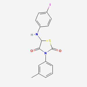 molecular formula C16H13IN2O2S B4940278 5-[(4-iodophenyl)amino]-3-(3-methylphenyl)-1,3-thiazolidine-2,4-dione CAS No. 5262-47-5