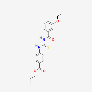 molecular formula C21H24N2O4S B4940288 propyl 4-({[(3-propoxybenzoyl)amino]carbonothioyl}amino)benzoate 