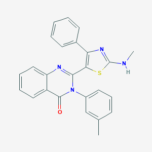 molecular formula C25H20N4OS B494030 2-[2-(methylamino)-4-phenyl-1,3-thiazol-5-yl]-3-(3-methylphenyl)-4(3H)-quinazolinone 