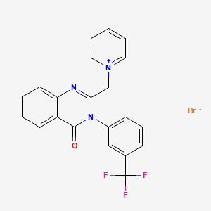 1-({4-oxo-3-[3-(trifluoromethyl)phenyl]-3,4-dihydro-2-quinazolinyl}methyl)pyridinium bromide