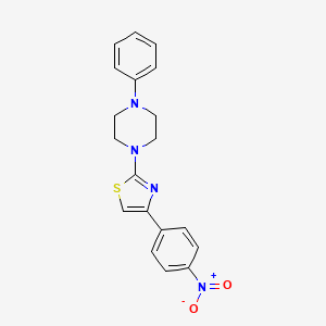 molecular formula C19H18N4O2S B4940333 1-[4-(4-nitrophenyl)-1,3-thiazol-2-yl]-4-phenylpiperazine 