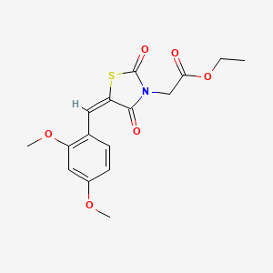 molecular formula C16H17NO6S B4940342 ethyl [5-(2,4-dimethoxybenzylidene)-2,4-dioxo-1,3-thiazolidin-3-yl]acetate 