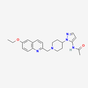 molecular formula C22H27N5O2 B4940344 N-(1-{1-[(6-ethoxy-2-quinolinyl)methyl]-4-piperidinyl}-1H-pyrazol-5-yl)acetamide 