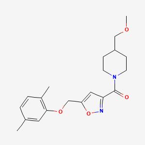 molecular formula C20H26N2O4 B4940352 1-({5-[(2,5-dimethylphenoxy)methyl]-3-isoxazolyl}carbonyl)-4-(methoxymethyl)piperidine 