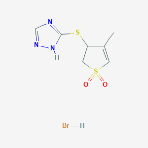 molecular formula C7H10BrN3O2S2 B4940399 3-[(4-methyl-1,1-dioxido-2,3-dihydro-3-thienyl)thio]-1H-1,2,4-triazole hydrobromide 