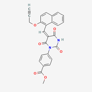 molecular formula C26H18N2O6 B4940420 methyl 4-[2,4,6-trioxo-5-{[2-(2-propyn-1-yloxy)-1-naphthyl]methylene}tetrahydro-1(2H)-pyrimidinyl]benzoate 
