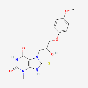 molecular formula C16H18N4O5S B4940449 7-[2-hydroxy-3-(4-methoxyphenoxy)propyl]-8-mercapto-3-methyl-3,7-dihydro-1H-purine-2,6-dione 