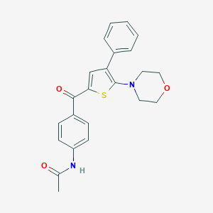molecular formula C23H22N2O3S B494047 N-[4-[(4-Phenyl-5-morpholino-2-thienyl)carbonyl]phenyl]acetamide 