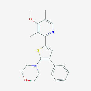 molecular formula C22H24N2O2S B494048 4-[5-(4-Methoxy-3,5-dimethyl-2-pyridinyl)-3-phenyl-2-thienyl]morpholine 