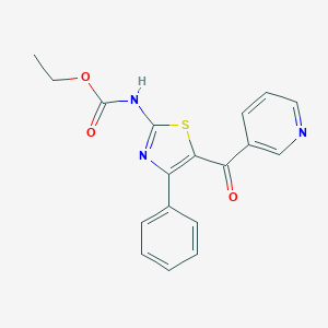 molecular formula C18H15N3O3S B494050 Ethyl 4-phenyl-5-(3-pyridinylcarbonyl)-1,3-thiazol-2-ylcarbamate 