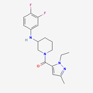 molecular formula C18H22F2N4O B4940506 N-(3,4-difluorophenyl)-1-[(1-ethyl-3-methyl-1H-pyrazol-5-yl)carbonyl]-3-piperidinamine 