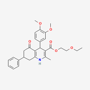 molecular formula C29H33NO6 B4940520 2-ethoxyethyl 4-(3,4-dimethoxyphenyl)-2-methyl-5-oxo-7-phenyl-1,4,5,6,7,8-hexahydro-3-quinolinecarboxylate 