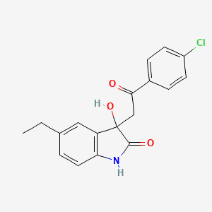 3-[2-(4-chlorophenyl)-2-oxoethyl]-5-ethyl-3-hydroxy-1,3-dihydro-2H-indol-2-one