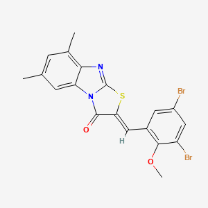 2-(3,5-dibromo-2-methoxybenzylidene)-6,8-dimethyl[1,3]thiazolo[3,2-a]benzimidazol-3(2H)-one