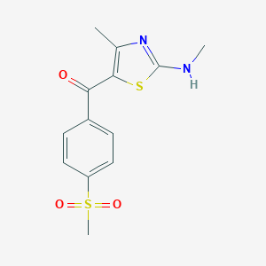 molecular formula C13H14N2O3S2 B494056 [4-Methyl-2-(methylamino)-1,3-thiazol-5-yl][4-(methylsulfonyl)phenyl]methanone 