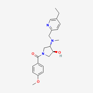 molecular formula C21H27N3O3 B4940560 (3S*,4S*)-4-[[(5-ethyl-2-pyridinyl)methyl](methyl)amino]-1-(4-methoxybenzoyl)-3-pyrrolidinol 