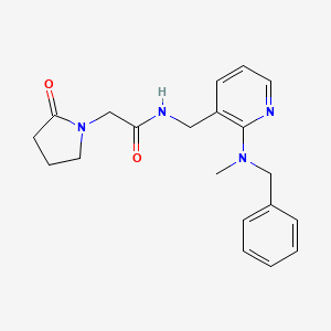 molecular formula C20H24N4O2 B4940579 N-({2-[benzyl(methyl)amino]-3-pyridinyl}methyl)-2-(2-oxo-1-pyrrolidinyl)acetamide 