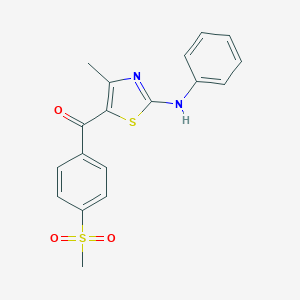 molecular formula C18H16N2O3S2 B494058 (2-Anilino-4-methyl-1,3-thiazol-5-yl)[4-(methylsulfonyl)phenyl]methanone 