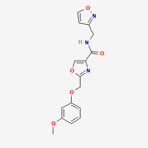 molecular formula C16H15N3O5 B4940585 N-(3-isoxazolylmethyl)-2-[(3-methoxyphenoxy)methyl]-1,3-oxazole-4-carboxamide 