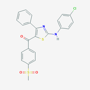 molecular formula C23H17ClN2O3S2 B494059 [2-(4-Chloroanilino)-4-phenyl-1,3-thiazol-5-yl][4-(methylsulfonyl)phenyl]methanone 