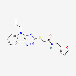 molecular formula C19H17N5O2S B4940616 2-[(5-allyl-5H-[1,2,4]triazino[5,6-b]indol-3-yl)thio]-N-(2-furylmethyl)acetamide 