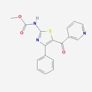 molecular formula C17H13N3O3S B494062 Methyl 4-phenyl-5-(3-pyridinylcarbonyl)-1,3-thiazol-2-ylcarbamate 