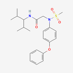molecular formula C22H30N2O4S B4940624 N~1~-(1-isopropyl-2-methylpropyl)-N~2~-(methylsulfonyl)-N~2~-(4-phenoxyphenyl)glycinamide 