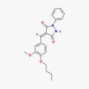 molecular formula C21H22N2O4 B4940629 4-(4-butoxy-3-methoxybenzylidene)-1-phenyl-3,5-pyrazolidinedione 