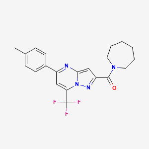 molecular formula C21H21F3N4O B4940632 2-(1-azepanylcarbonyl)-5-(4-methylphenyl)-7-(trifluoromethyl)pyrazolo[1,5-a]pyrimidine 