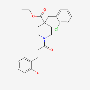 molecular formula C25H30ClNO4 B4940643 ethyl 4-(2-chlorobenzyl)-1-[3-(2-methoxyphenyl)propanoyl]-4-piperidinecarboxylate 