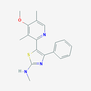 molecular formula C18H19N3OS B494065 N-[5-(4-methoxy-3,5-dimethyl-2-pyridinyl)-4-phenyl-1,3-thiazol-2-yl]-N-methylamine 
