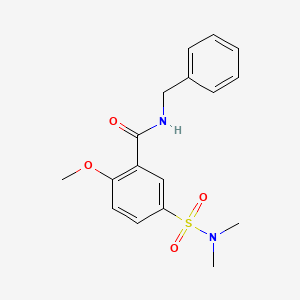 molecular formula C17H20N2O4S B4940658 N-benzyl-5-[(dimethylamino)sulfonyl]-2-methoxybenzamide 