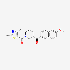 molecular formula C23H24N2O3S B4940663 {1-[(2,4-dimethyl-1,3-thiazol-5-yl)carbonyl]-3-piperidinyl}(6-methoxy-2-naphthyl)methanone 
