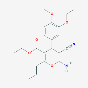 ethyl 6-amino-5-cyano-4-(3-ethoxy-4-methoxyphenyl)-2-propyl-4H-pyran-3-carboxylate