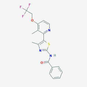 molecular formula C19H16F3N3O2S B494069 N-{4-methyl-5-[3-methyl-4-(2,2,2-trifluoroethoxy)-2-pyridinyl]-1,3-thiazol-2-yl}benzamide 