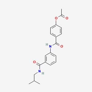 molecular formula C20H22N2O4 B4940707 4-[({3-[(isobutylamino)carbonyl]phenyl}amino)carbonyl]phenyl acetate CAS No. 6085-80-9