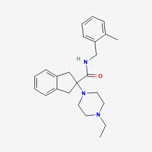 molecular formula C24H31N3O B4940709 2-(4-ethyl-1-piperazinyl)-N-(2-methylbenzyl)-2-indanecarboxamide 