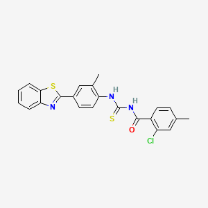 molecular formula C23H18ClN3OS2 B4940728 N-({[4-(1,3-benzothiazol-2-yl)-2-methylphenyl]amino}carbonothioyl)-2-chloro-4-methylbenzamide 