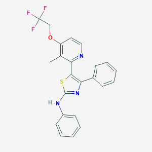 molecular formula C23H18F3N3OS B494073 N-{5-[3-methyl-4-(2,2,2-trifluoroethoxy)-2-pyridinyl]-4-phenyl-1,3-thiazol-2-yl}-N-phenylamine 