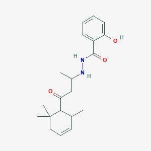 molecular formula C20H28N2O3 B4940732 2-hydroxy-N'-[1-methyl-3-oxo-3-(2,6,6-trimethyl-3-cyclohexen-1-yl)propyl]benzohydrazide 